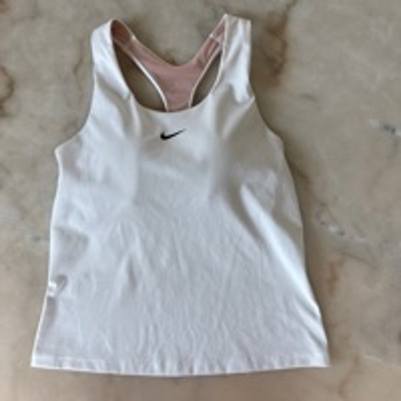 Nike Swoosh Women's Medium-Support Padded Sports Bra Tank Sz Small White - Picture 12 of 12